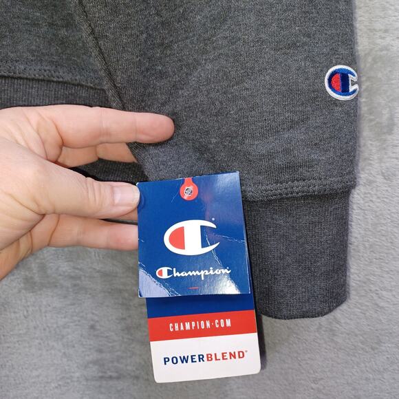 Champion Men Powerblend Graphic Script Logo Sweatshirt Size 2XL Gray Crew Y06794 - Picture 5 of 13